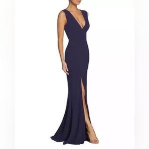 Size Medium Navy blue Sandra trumpet gown by Dress the Population